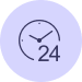 24 hours availability icon